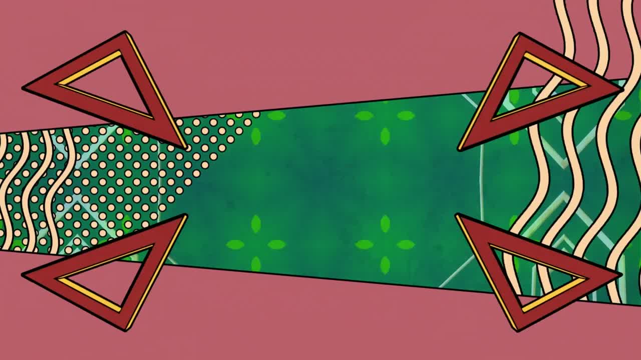 다채로운 배경에 레트로 패턴과 모양의 애니메이션