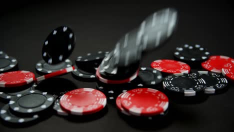 casino chips on poker table in casino 4k