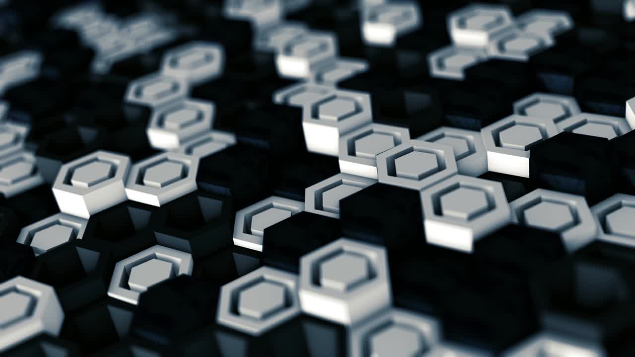 추상적인 육각형 애니메이션 다채로운 패턴 4k 부드러운 개념