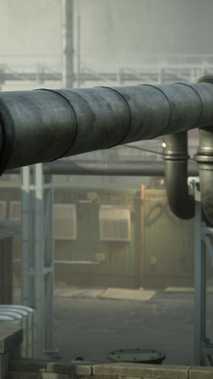 viejas tuberías industriales en una fábrica de niebla