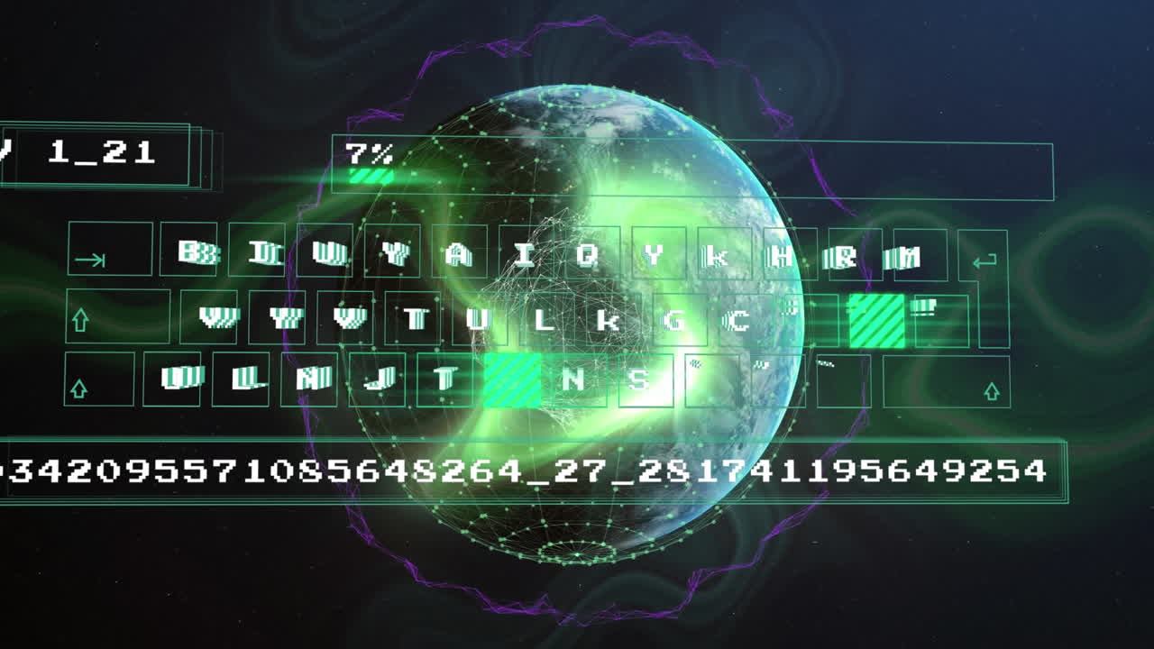 Animation of data processing over globe