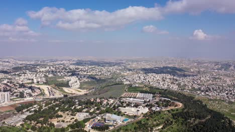 jerusalem city wide aerial flight view