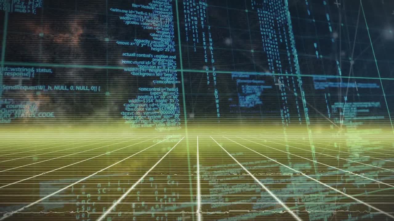 animazione dell'elaborazione dei dati con reti di connessioni