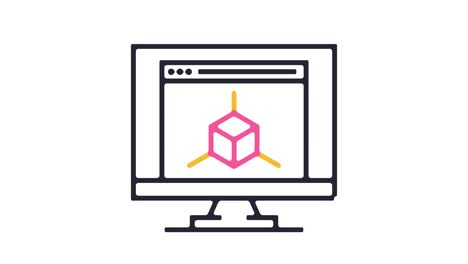 animación de íconos de modelos en 3d