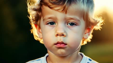 adorable little boy with blonde hair and blue eyes