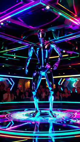 robot dancing in a futuristic club