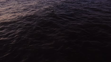 dark ocean waves at sunset