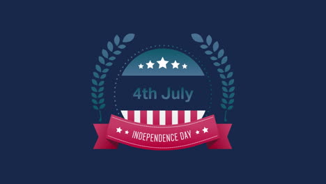 4th of july, independence day text in banner and fireworks