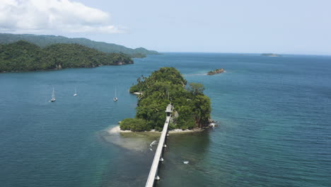 caribbean paradise of samana in the dominican republic - aerial shot