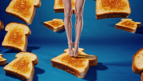 floating toast and legs