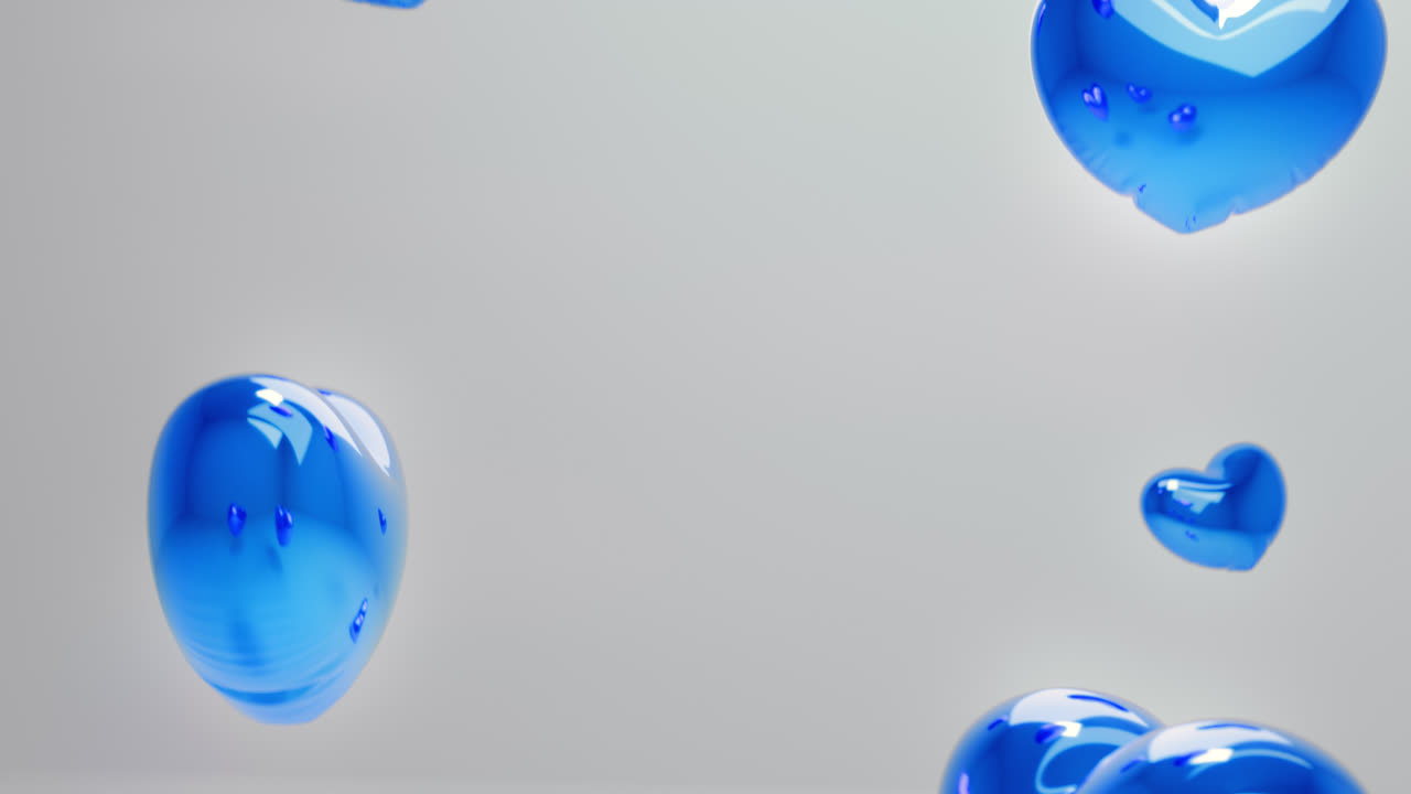 Blue Balloon Hearts
