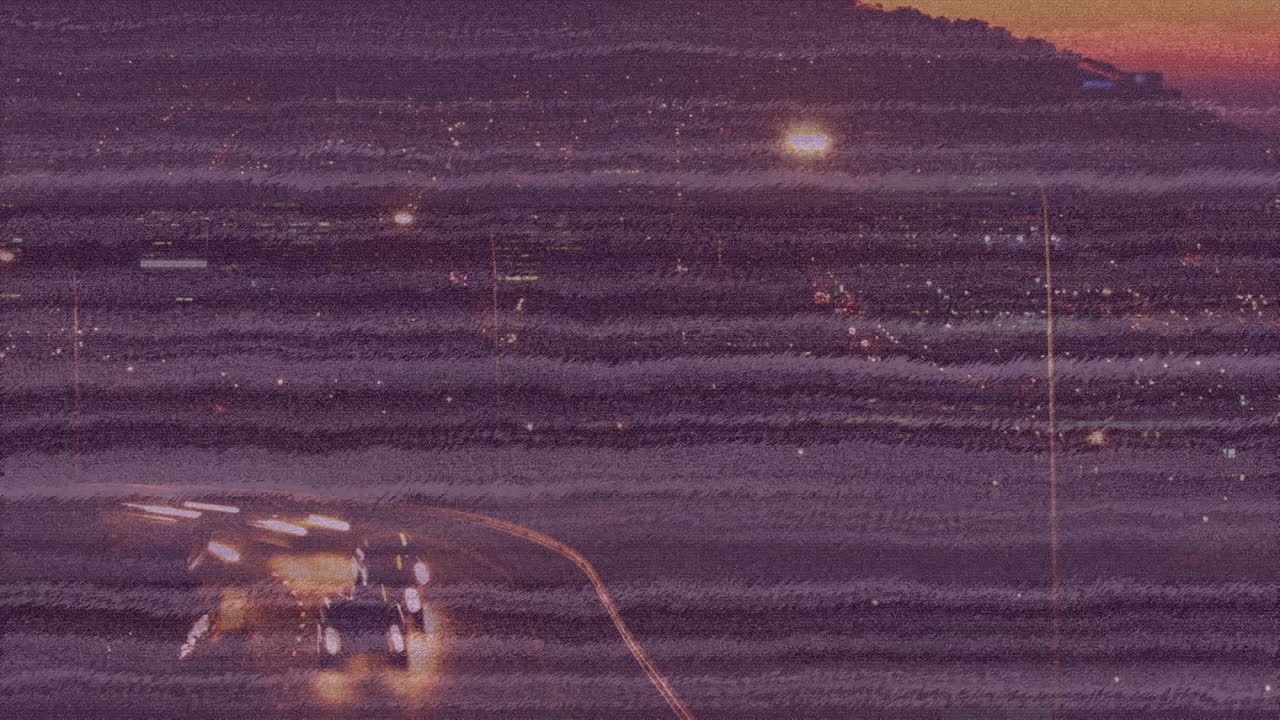 야간 도시 의 도로 교통