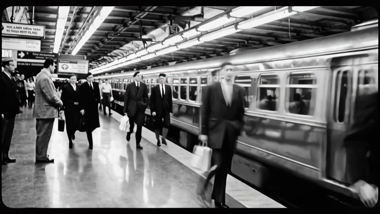Vintage Subway Station Scene