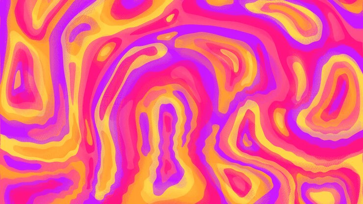 An animation of a Flat-hand drawn psychedelic groovy background