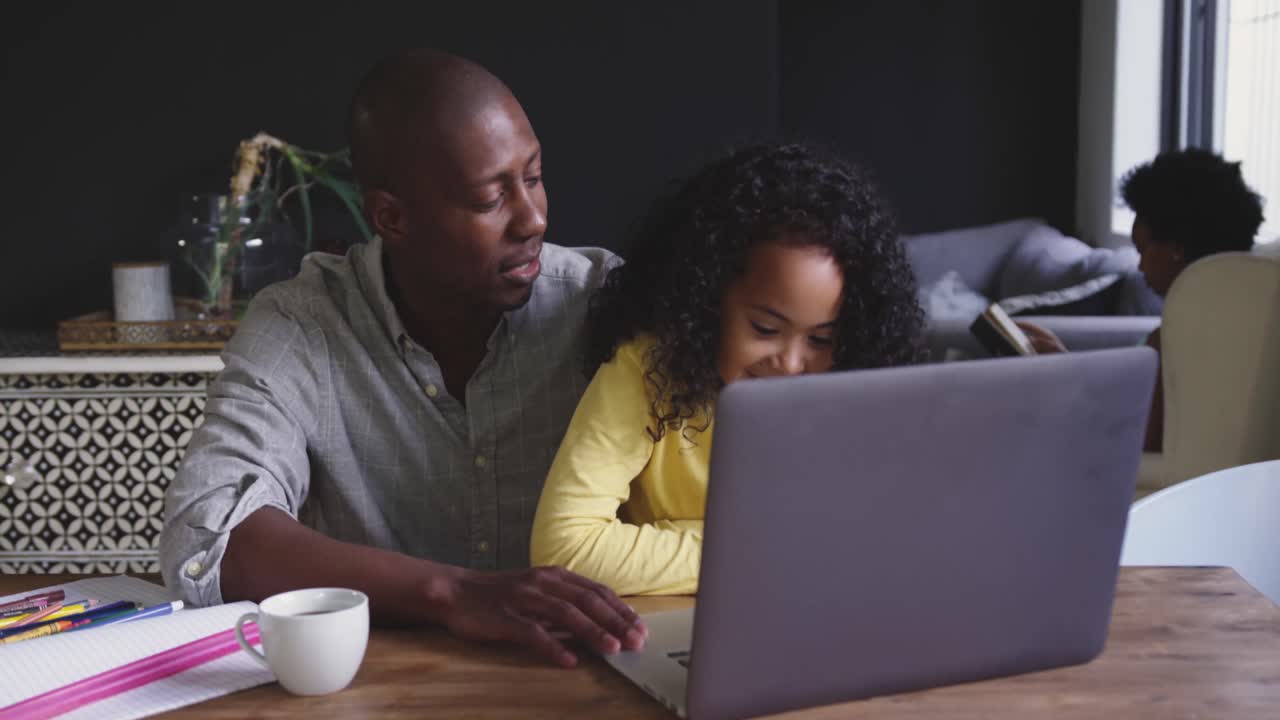 Family spending time at home together