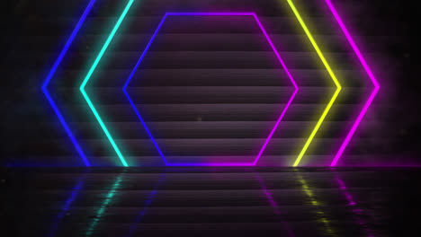 animation of colorful multiple geometrical shapes on dark back ground