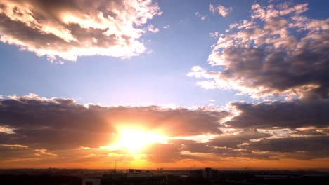 stunning beautiful cloud timelapse of golden sunrise and purple sky at sydney airport