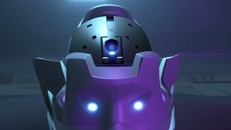 cabeza de robot futurista