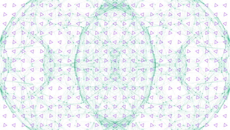 Animation of geometric pattern with overlapping circles and triangles in design