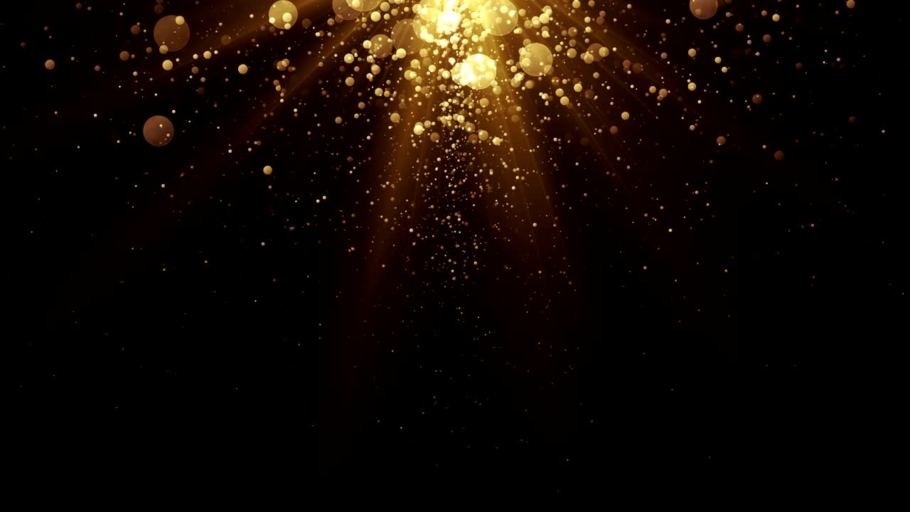 황금 입자: 축하를 위한 추상적인 화려한 배경, 원활한 루프