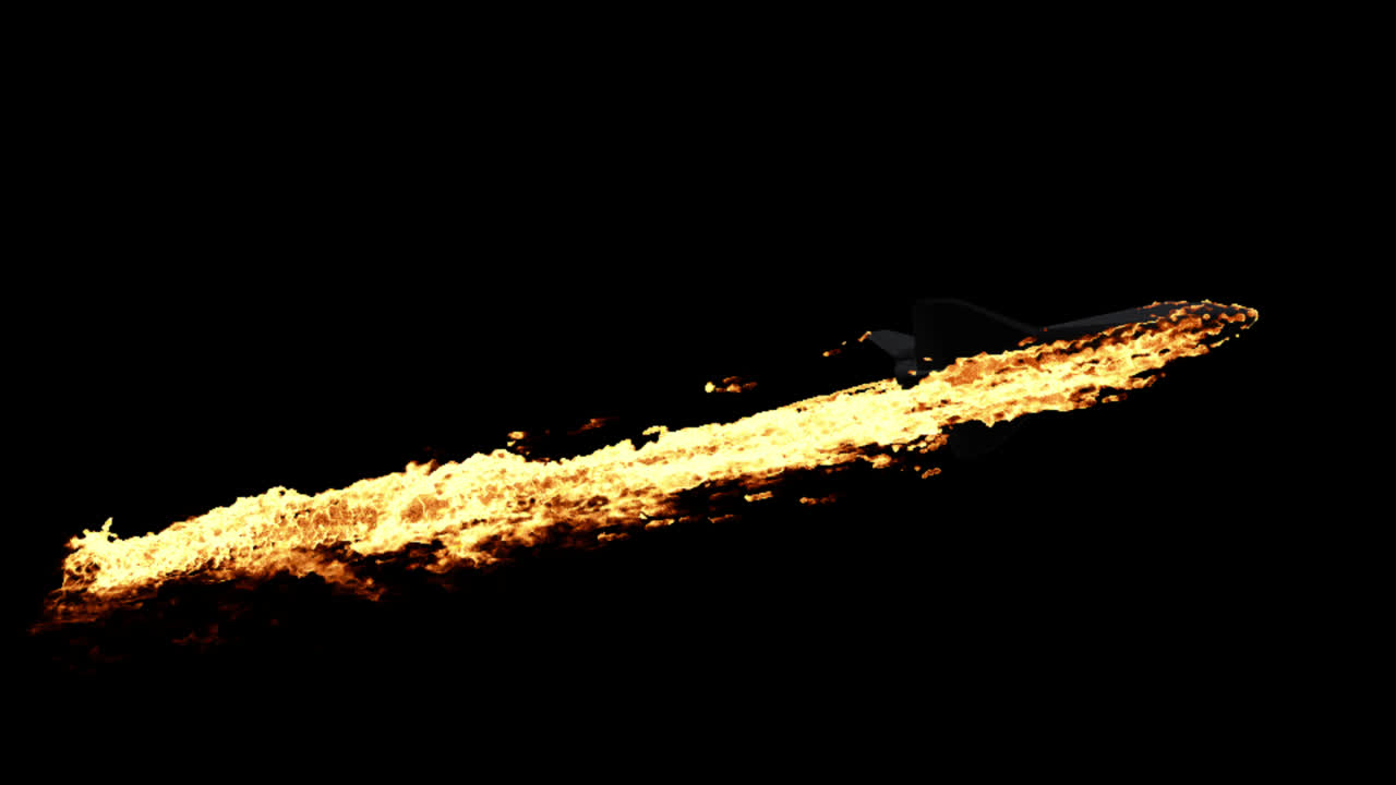 불타는 로켓 발사