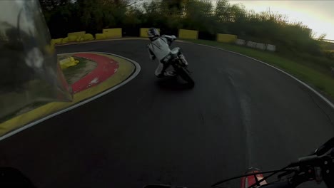 point of view of a pitbike race in italy