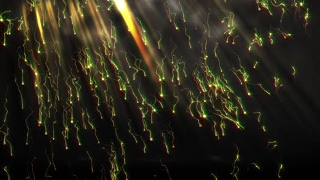 partículas brillantes abstractas que caen hacia abajo