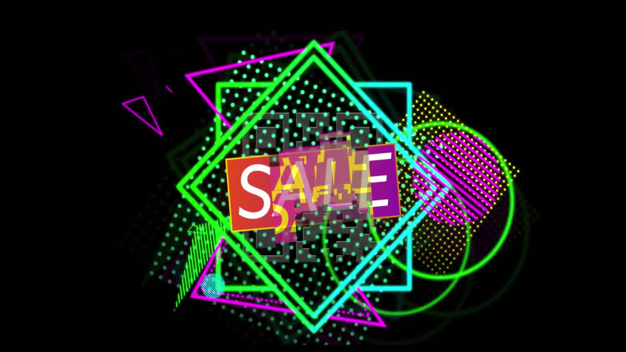 검은색 배경의 모양 위에 와우 텍스트의 애니메이션