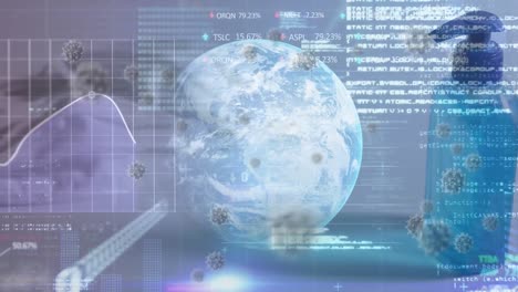 animación de las células del virus, datos diversos y el mundo sobre el desinfectante