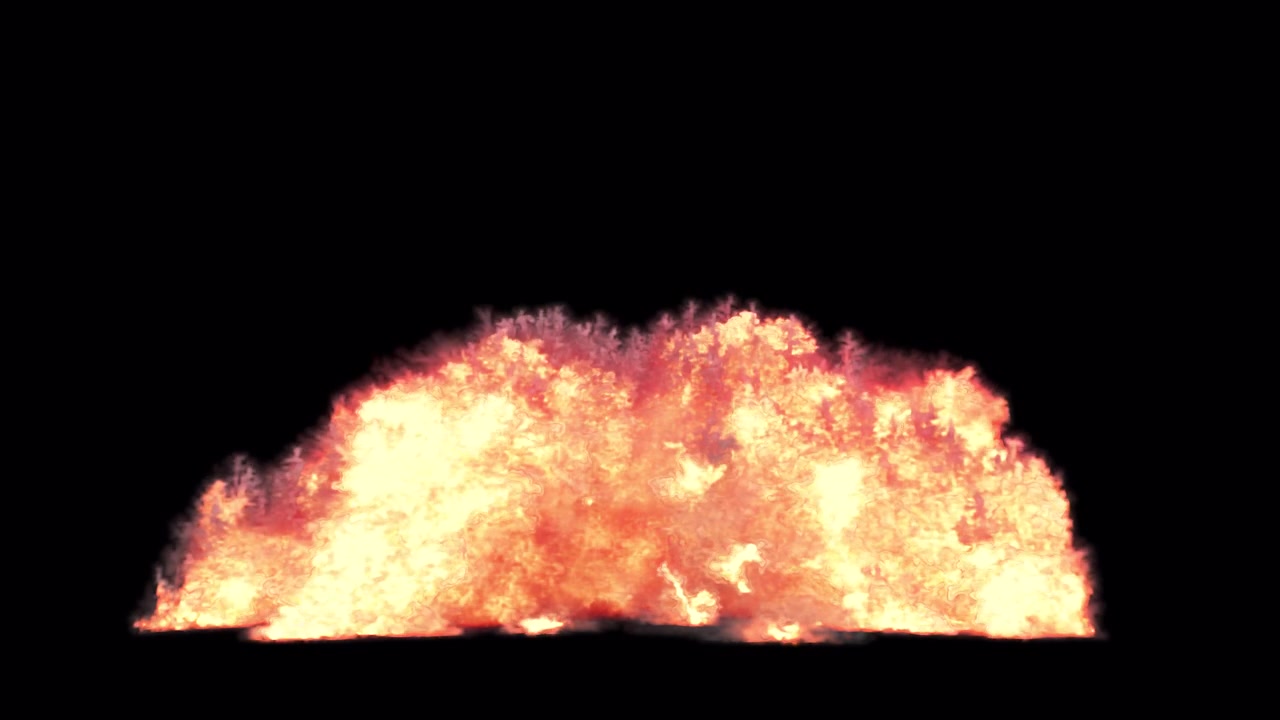 Massive fiery explosion on transparent background