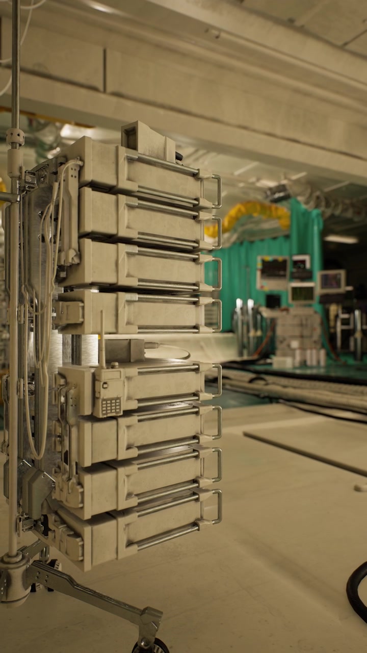 Modern medical equipment displayed in a futuristic hospital setting