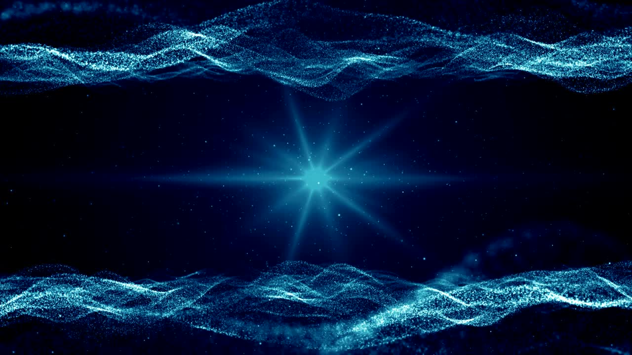 파란 먼지 입자 추상적인 빛 보케 모션 제목 영화적 배경 루프