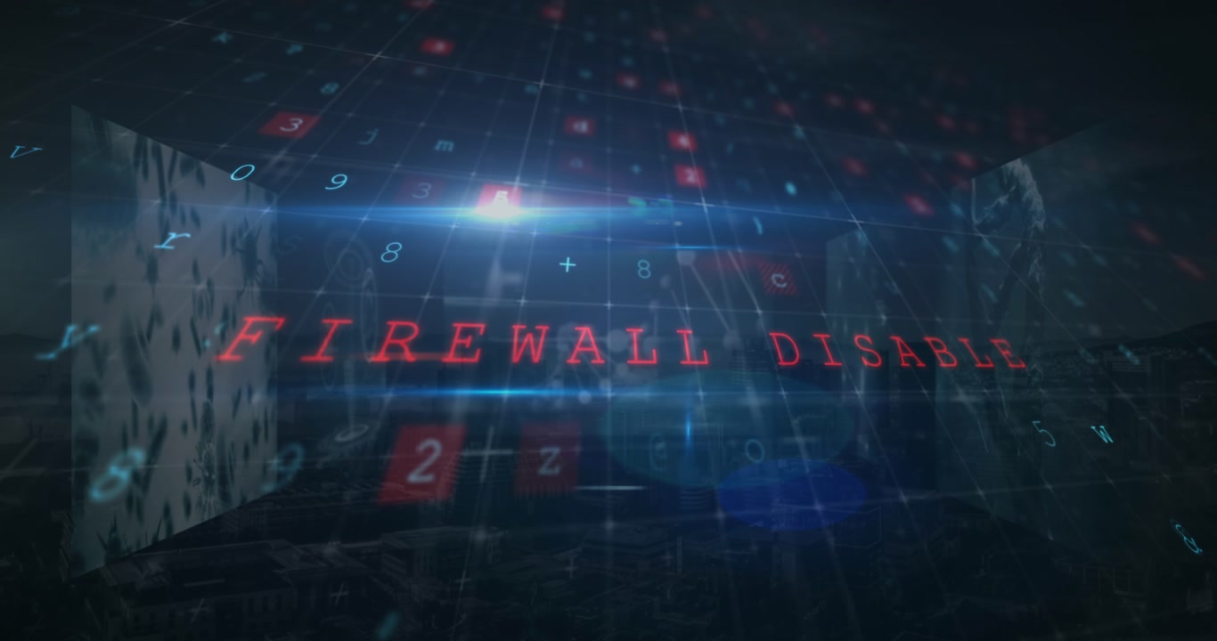 Animation of cyber attack warning over data processing