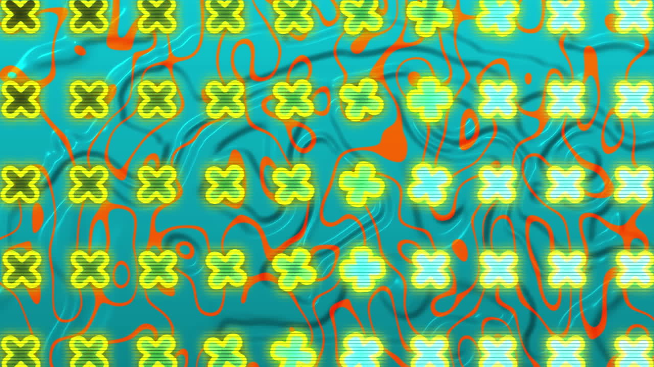 animación de un patrón que se mueve sobre un fondo líquido de colores