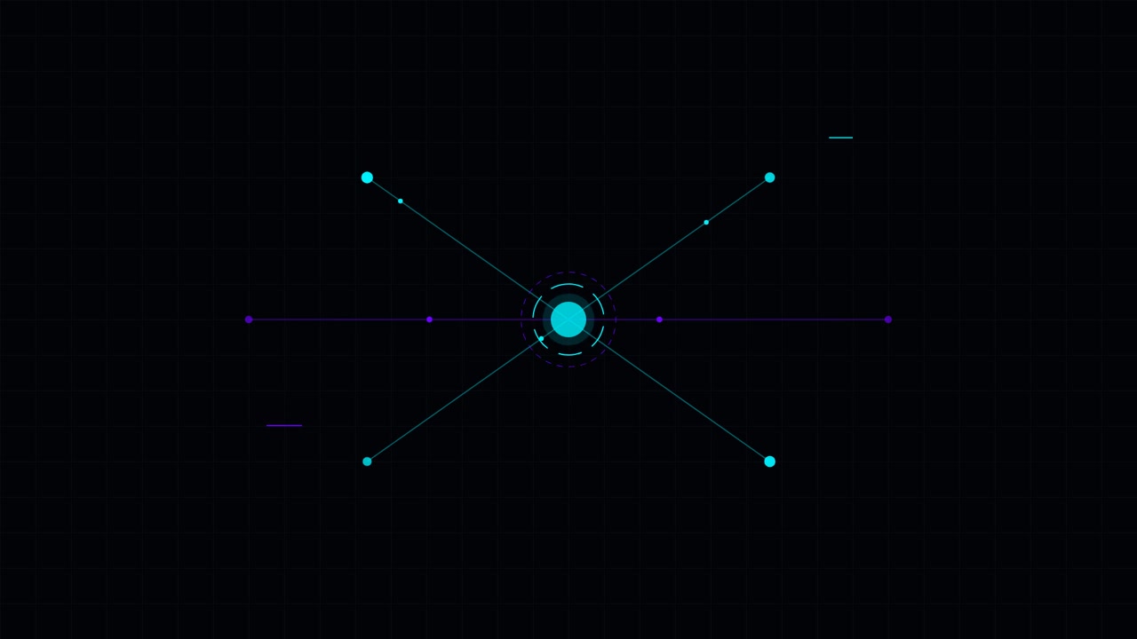 Abstract Digital Network Node Animation on Dark Background