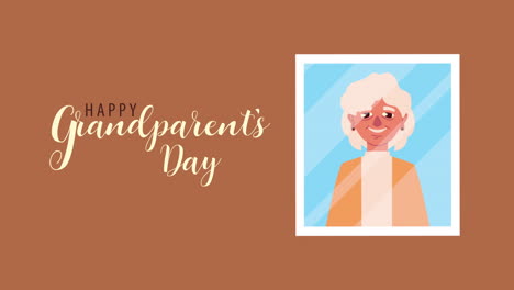 happy grandparents day lettering with grandmother picture