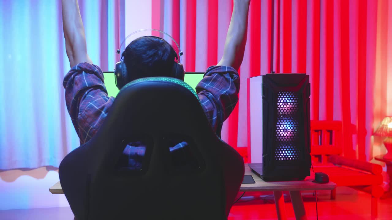 Gamer playing a video game