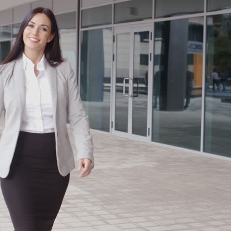 gorgeous business woman walking