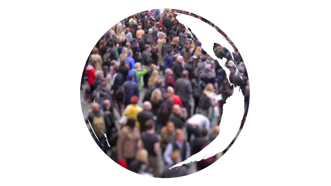 Mondo pieno di persone