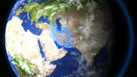 iran, country of the middle east seen on earth from space. - graphcis