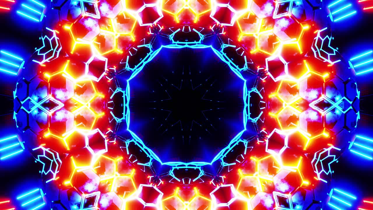 Inti reaktor nuklir berputar. VJ loop Kaleidoscope
