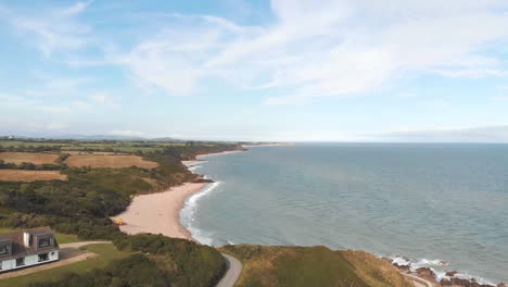 wexford, ireland - aerial view of ballymoney beach