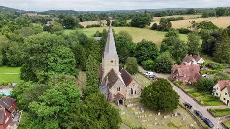 st james's church shere village surre uk drone,aerial