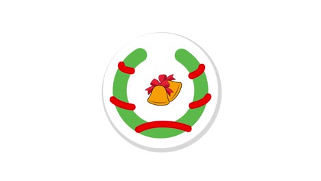 corona de navidad. feliz navidad y felices saludos de año nuevo. diseño plano. ilustración de video.