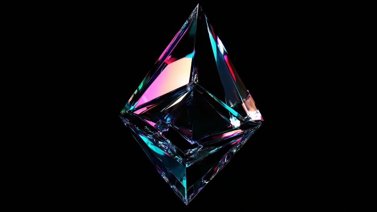 Abstract Colorful Diamond-Shaped Crystal
