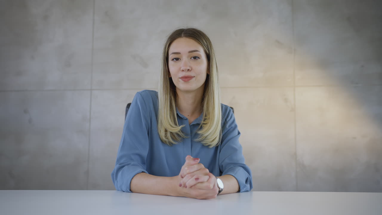 Woman giving presentation or video call