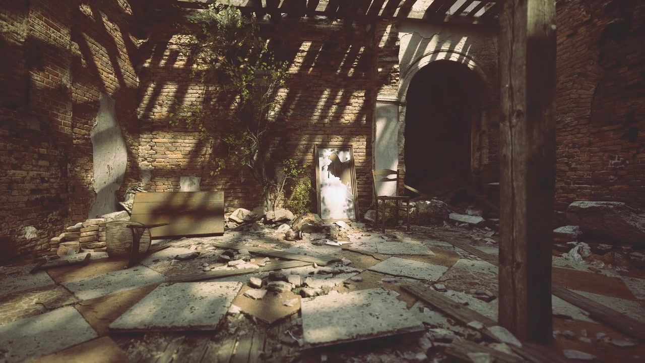 Antiga passagem georgiana brilhando com sombras intensas e atmosfera cinematográfica