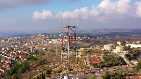 telecommunication tower over residential area