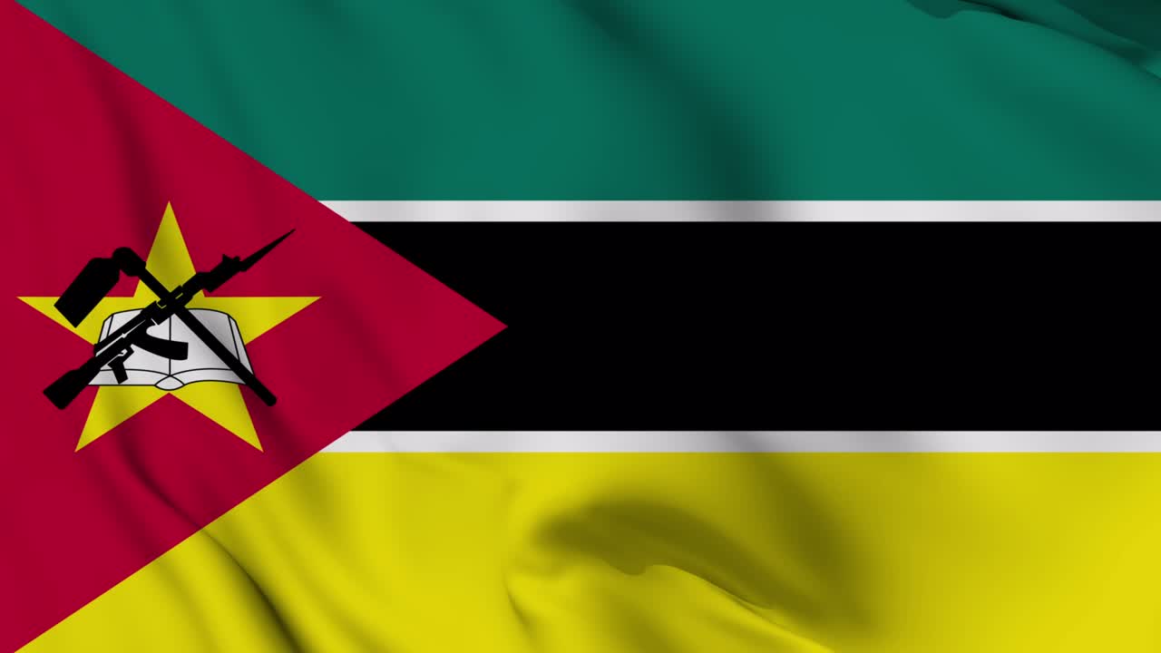 animación de la bandera de mozambique que se agita sin problemas