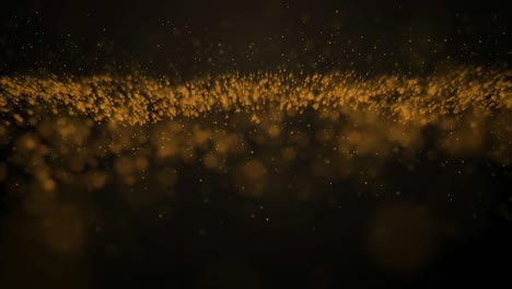 glittering golden particle wave motion background